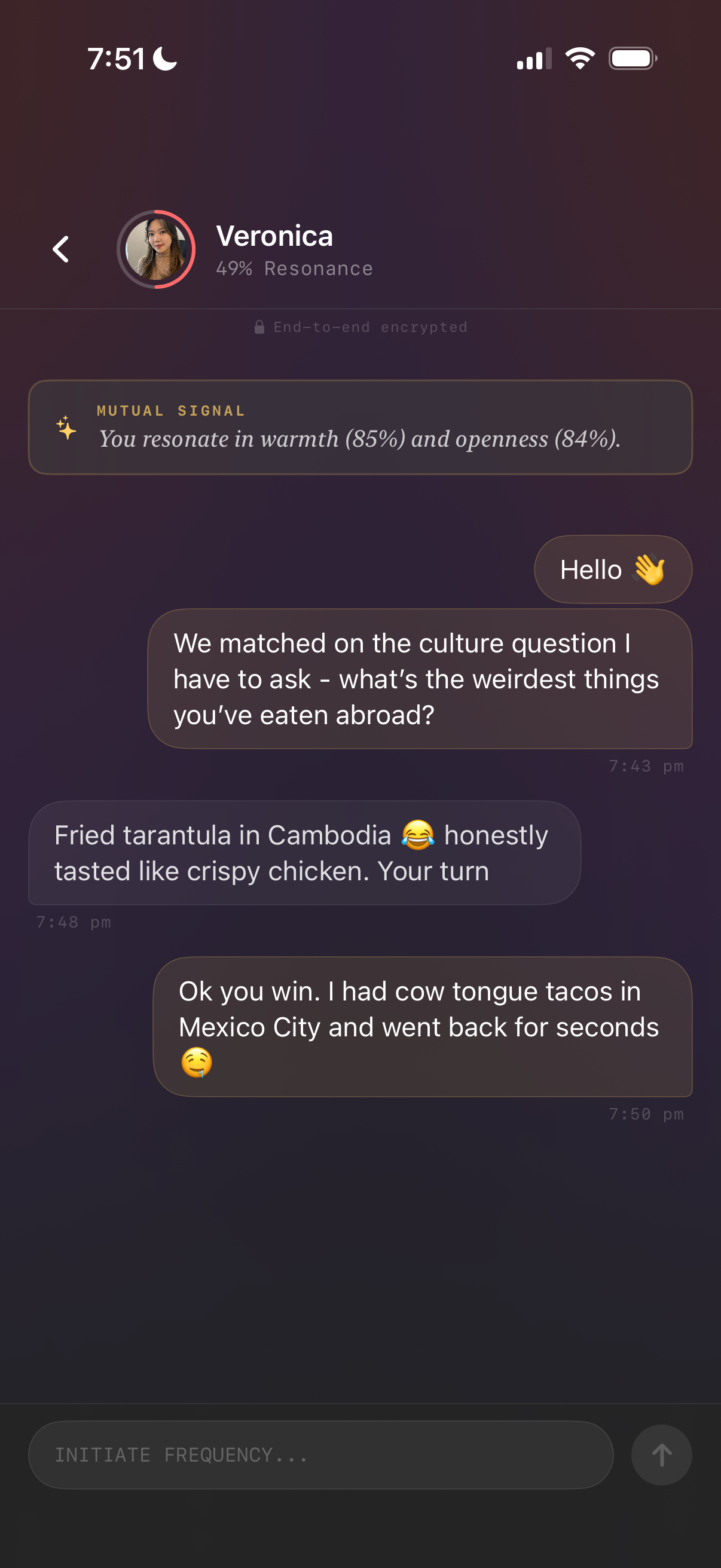 Conversation with Veronica — Mutual Signal badge